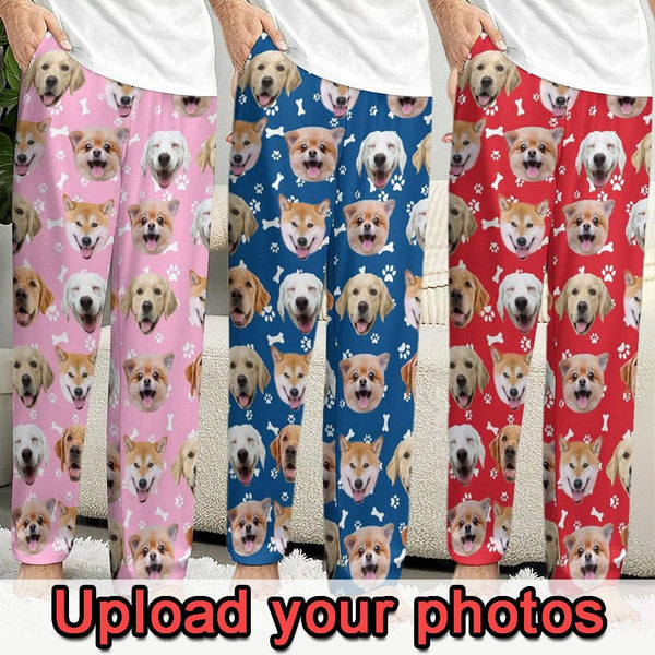 【Christmas Flash Sale】Personalized Unisex Long Pajama Pants Custom Pet Face Sleepwear Best Christmas Gifts for Pet Lovers