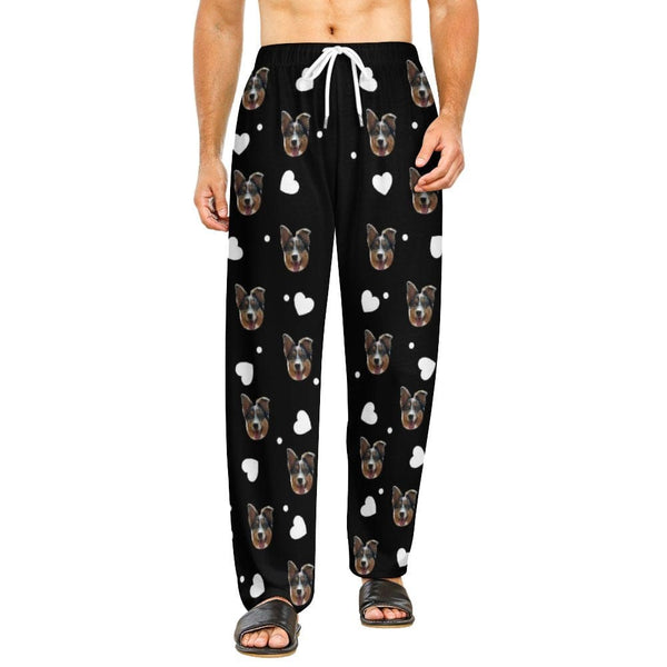 【Christmas Flash Sale】Personalized Unisex Long Pajama Pants Custom Face Love Heart Sleepwear Slumber Party Best Christmas Gifts for Pet Lovers