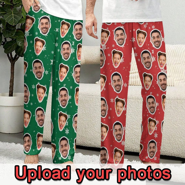 【Christmas Flash Sale】Personalized Unisex Long Pajama Pants Custom Family Face Sleepwear Slumber Party Best Christmas Gifts for Family