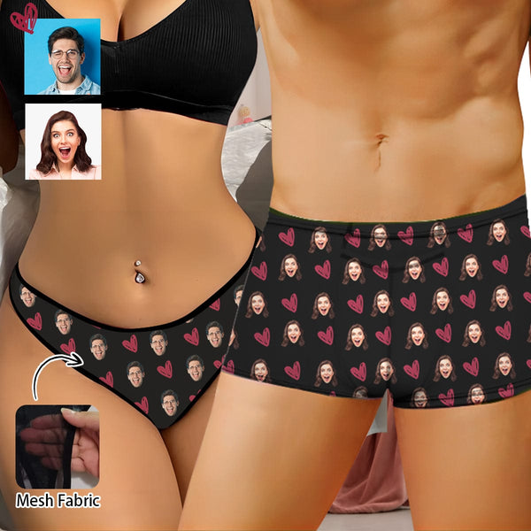 Lace Panty Custom Face behind zipper Panties - MakePhotoPuzzleUK