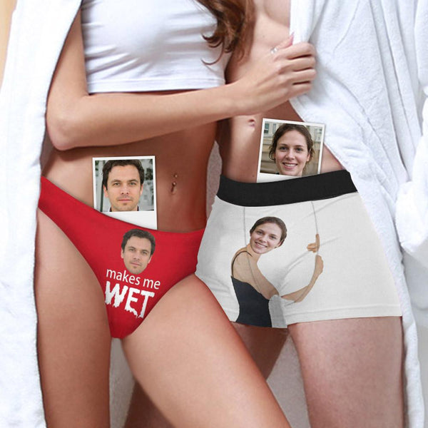 Custom Couple Matching Briefs with Face Hug Underwear