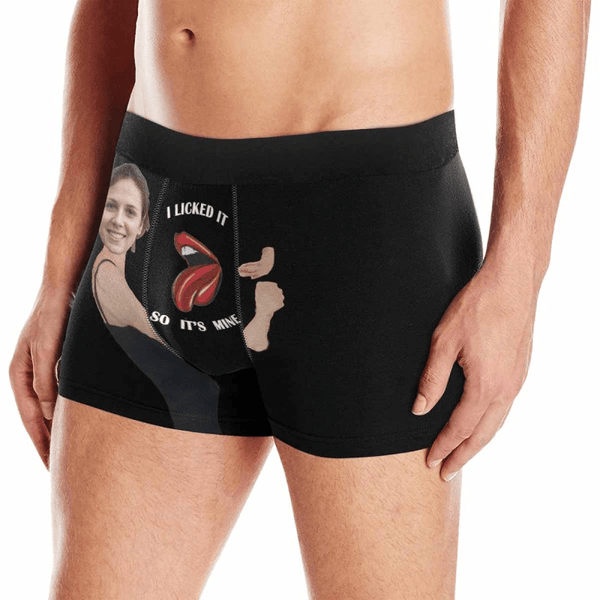 Personalized Underwear Custom Face Licked Boxer Briefs For Couple Valentine's Day Gift